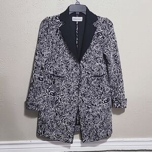 Morrisey Blazer Coat Black and White Floral print women's Size: Small ?